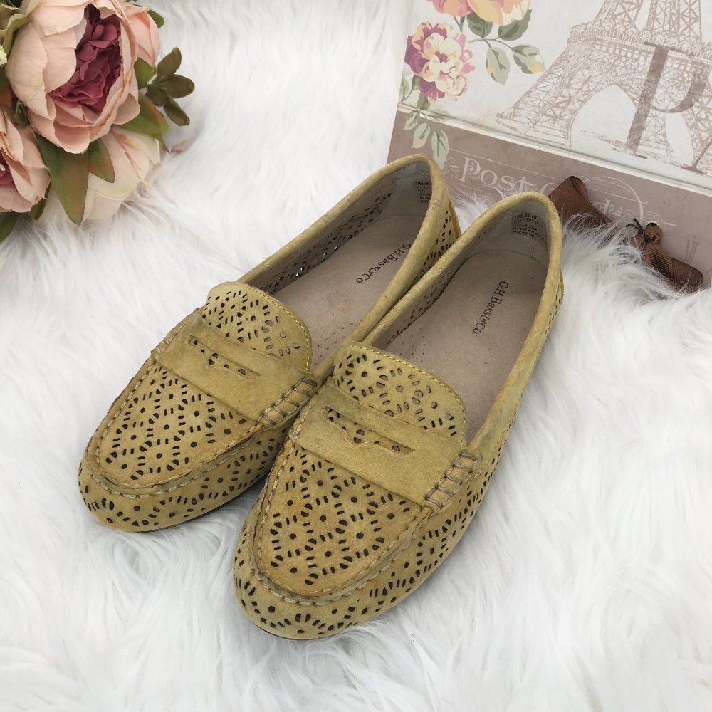 GH Bass Suede Driver Shoes-yellow